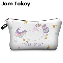 Printing Cosmetic Bag Unicorn Multicolor Pattern Cute cosmetic organizer bag For Travel Ladies Pouch Women Makeup