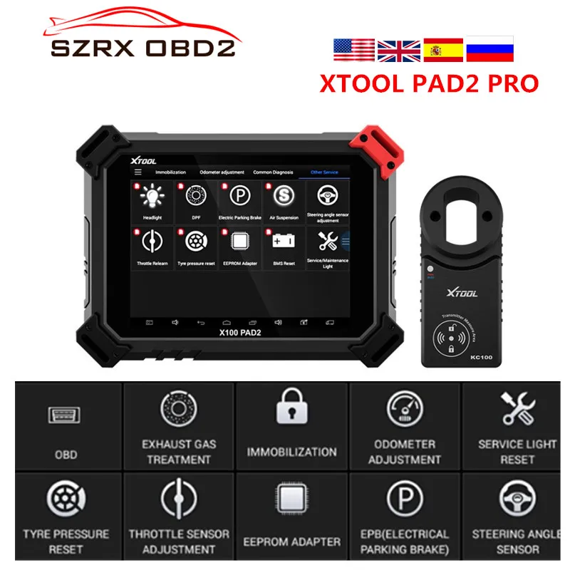 

X100 PAD2 Pro Professional OBD2 Car Diagnostic Tool with key programmer For V-W 4th 5th Immobilizer and Odometer adjustment