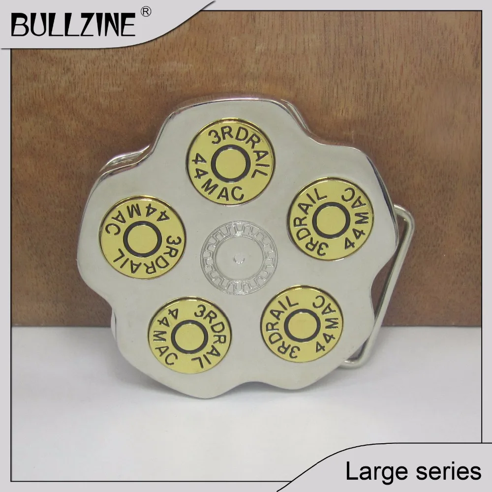 

The Bullzine Spinner bullet belt buckle with silver finish FP-02700 suitable for 4cm width belt