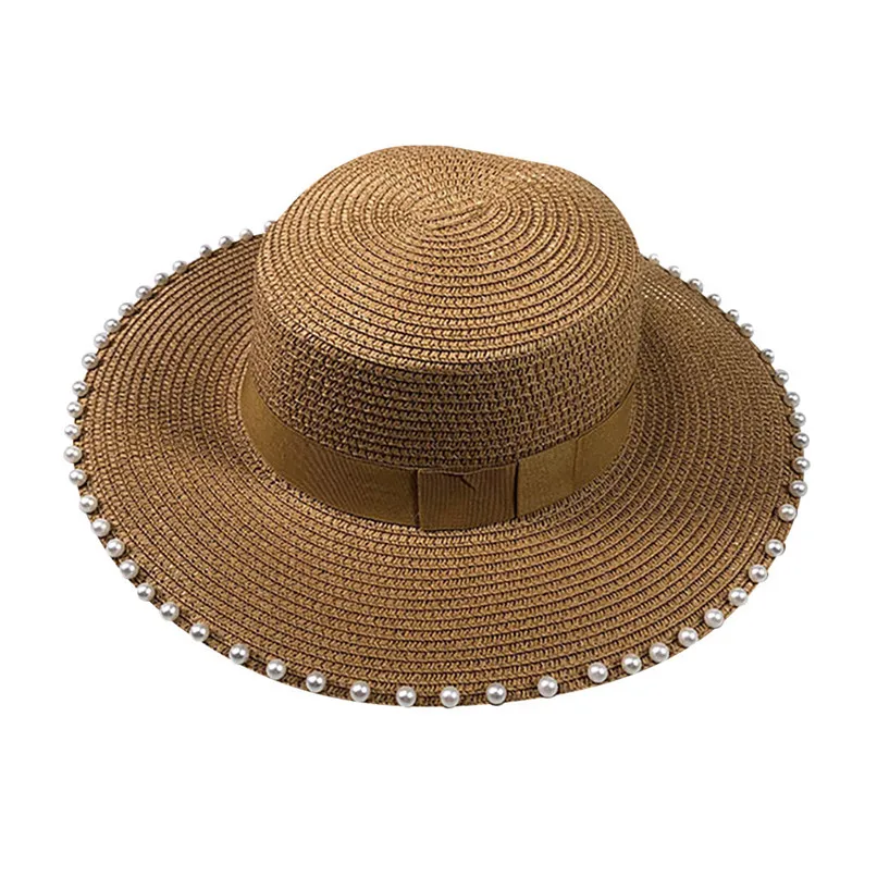 للجنسين الشاطئ قبعات قبعة قش للشاطئ الجاز ظلة بنما قبعة فيدورا العصابات كاب عطلة واقية من الشمس الجاز كاب #2p24