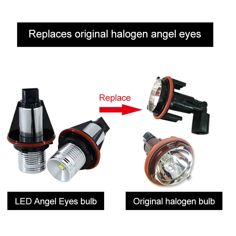 2 Lampadine Angel Eyes Halo LED Congelate Bianche Per BMW E39 E60 E59 - Foto 12