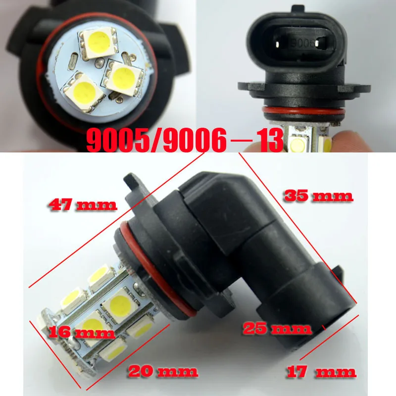 AutoEC 2X 9006 9005 13 SMD 5050 Светодиодные противотумансветильник HB4 Автомобильные дневные