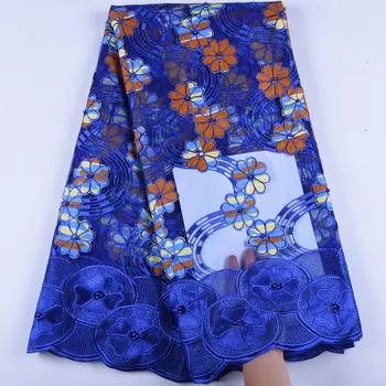 

Latest Nigerian Lace Fabric With Beads Embroidery Tulle Lace Fabric High Quality African French Lace For Wedding Dress A1005