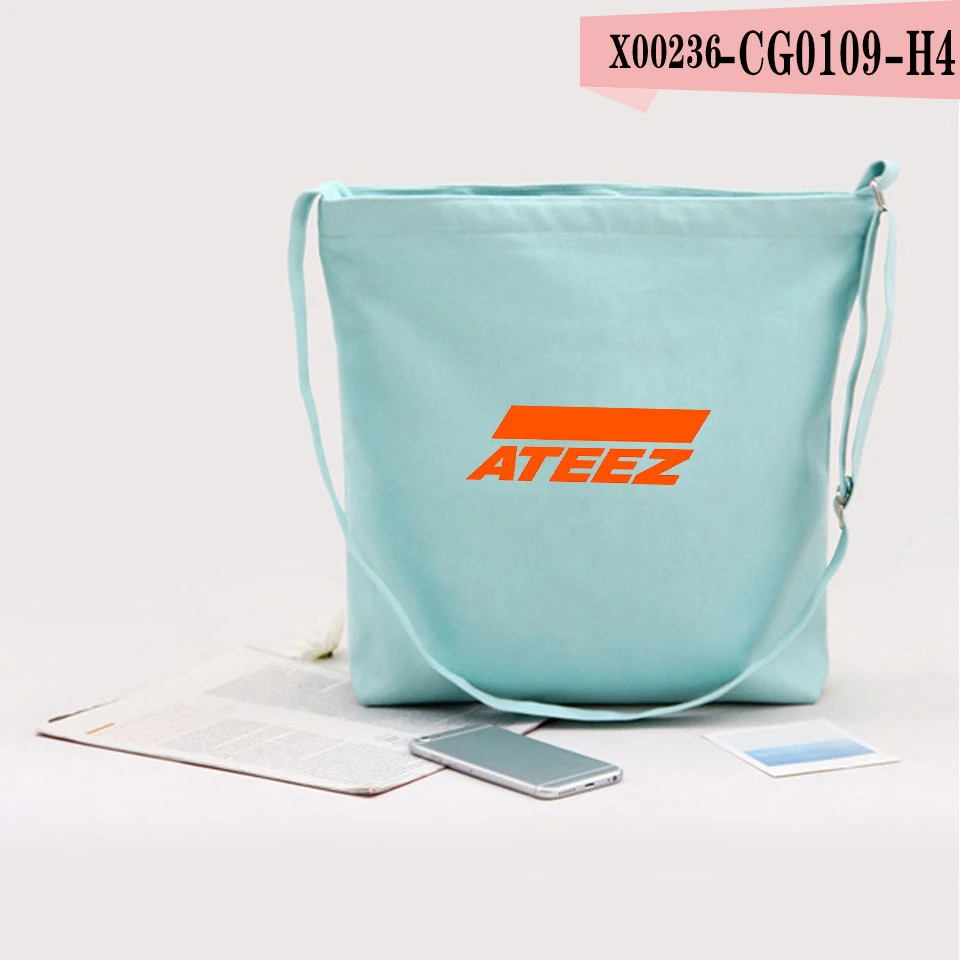 ATEEZ LOGO новые сумки для женщин новые модные сумки через плечо холщовые сумки в стиле хип-хоп Новое поступление вместительные сумки - Цвет: Green