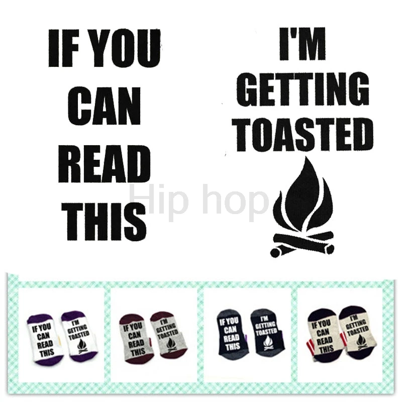 Носки, если вы можете прочитать это я получаю поджаренный огонь хлопковые носки удобные Для мужчин Для женщин носки