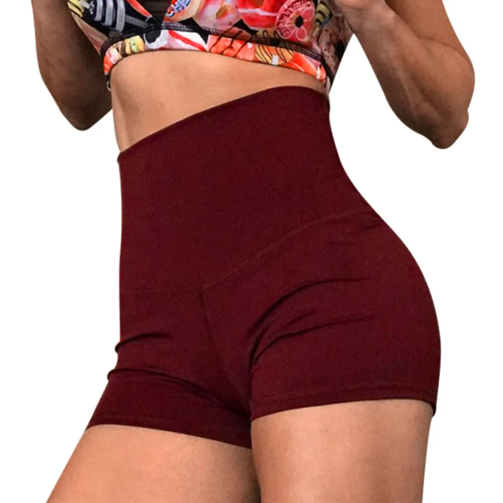Женские обтягивающие спортивные штаны с высокой талией, повседневные эластичные леггинсы для бега, Женская Сексуальная Спортивная одежда - Цвет: Бургундия