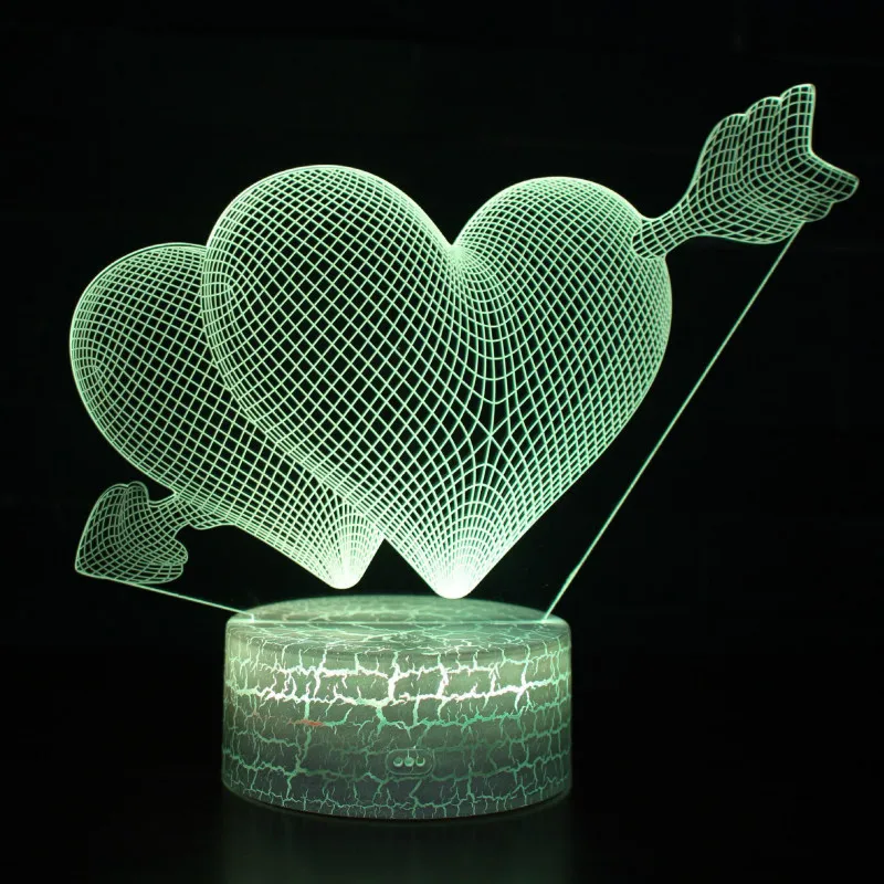 Любовь дистанционное управление настольные лампы творческий Usb штекер в красочные подарок на день рождения современный белый база красивый стол лампа