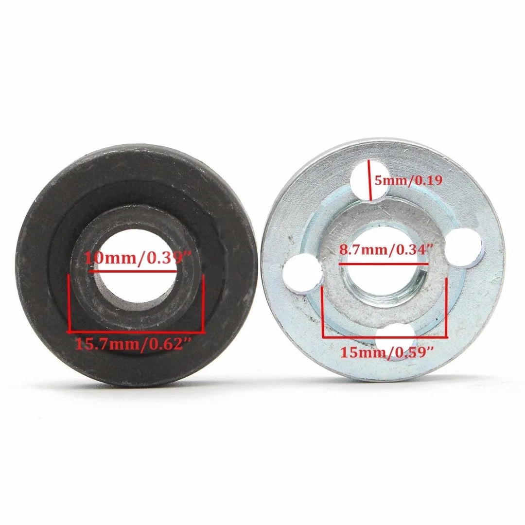 1set  M10 Angle Grinder Flange Kit Lock Nut Inner Outer Set Lathe machining of steel