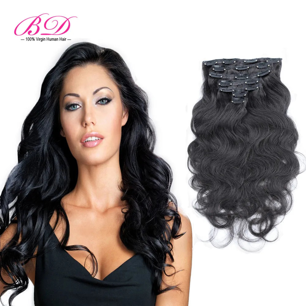 Brazilian Virgin Hair Clip In Extensions Body Wave 70 220g Clip In Hair