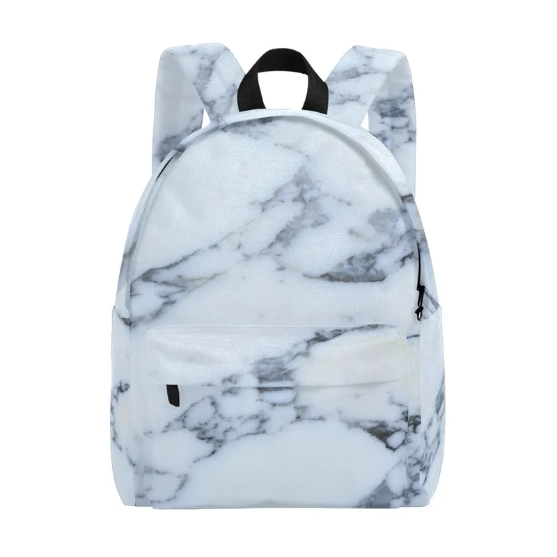 Men Canvas Backpack Marble Texture Women Bags Book Bag Men Backpack