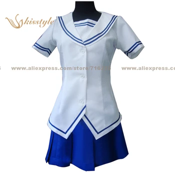 

Kisstyle Fashion Fruits Basket Tohru Honda White Sailor Suit Uniform COS Clothing Cosplay Costume,Customized Accepted