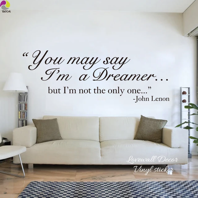 The Beatles Song Lyrics Wall Sticker Living Room John Lennon Dreamer ... The Beatles Song Lyrics Wall Sticker Living Room John Lennon Dreamer ...