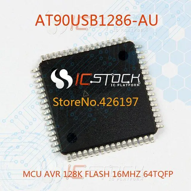 Free Shipping AT90USB1286 AU MCU AVR 128K FLASH 16MHZ 64TQFP 90USB1286