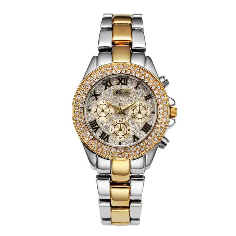 MISSFOX, модные женские часы, кварцевые,, стальная пряжка, водонепроницаемые, лучший бренд, Роскошные, 18 К, золотые, женские наручные часы для девушек, подарок