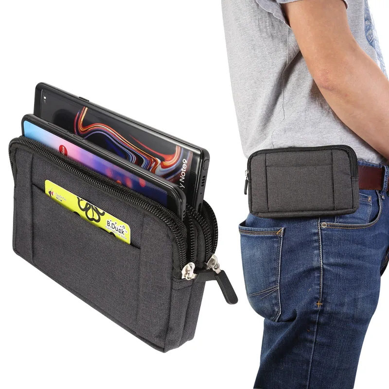 

Phone Pouch For xiaomi redmi note 5 pro mi max 3 mi8 a2 PocoPhone F1 redmi 6X 6 5 4x Belt Clip Cowboy Cloth Casual Waist Bags