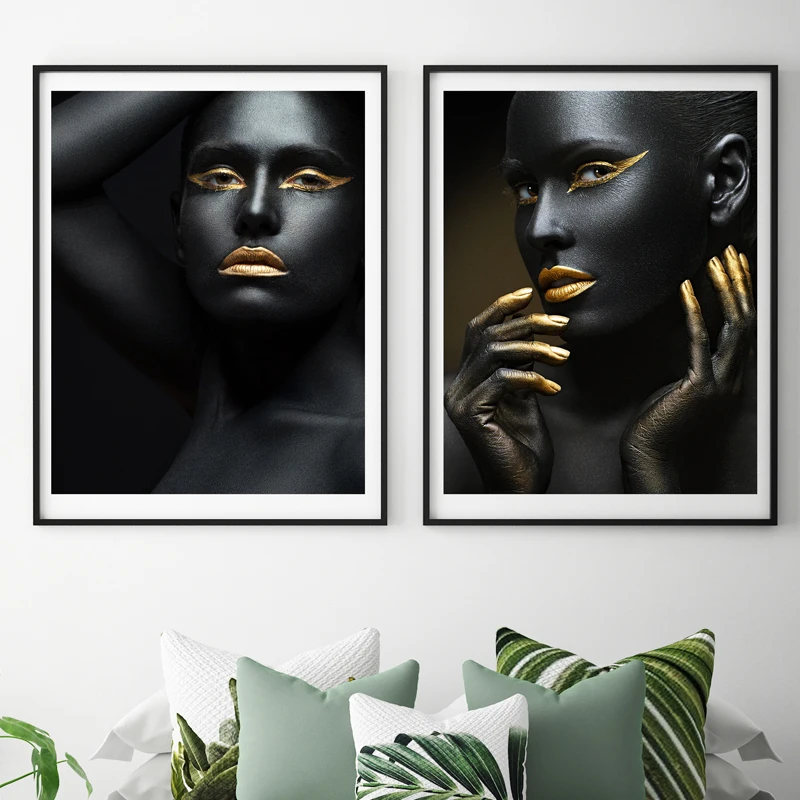 Picture Prints Artist Sexy Black woman Model Posters and Prints Cuadros Decoracion Wall Art picture Wall poster for living room