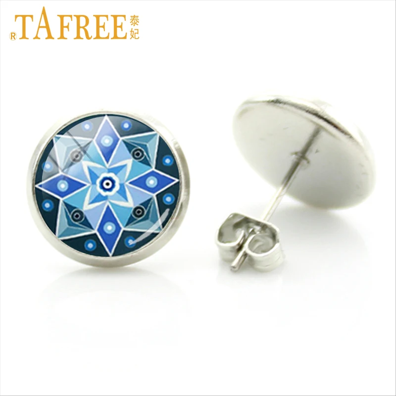 TAFREE 2017 новое поступление летние серьги гвоздики Мандала буддизм символ
