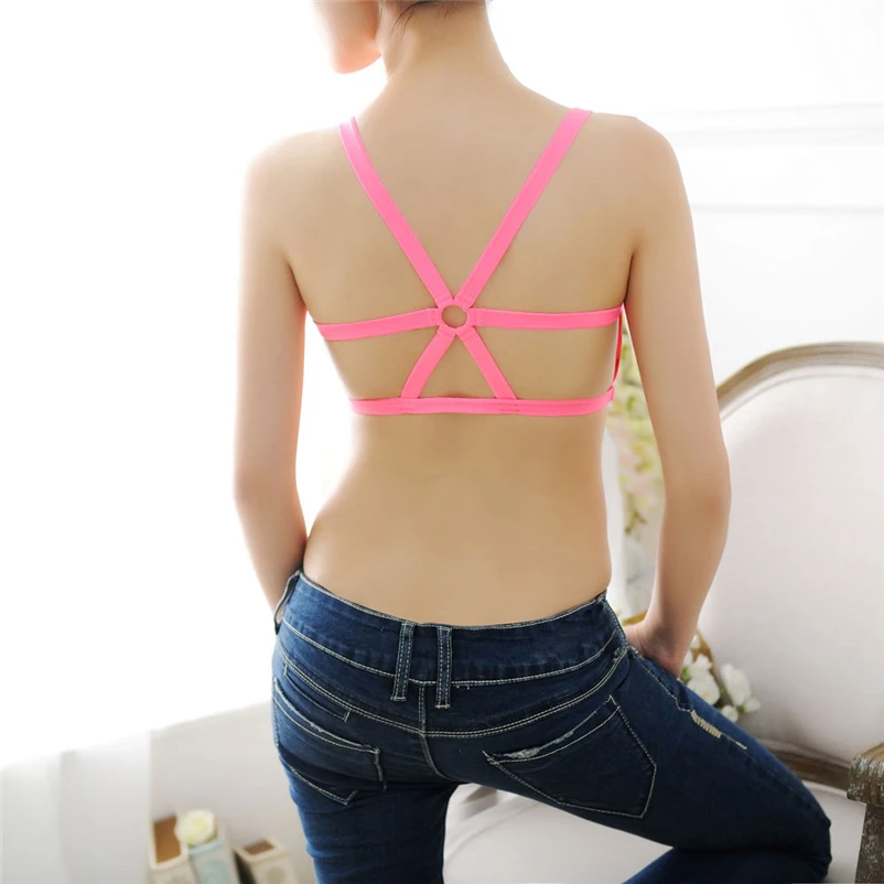 Push Up Bras for Women Top Fitness Yoga Cross Strap Sports Bra Womens Gym Running Padded Athletic Vest Underwear #FS#4JU20 (4)
