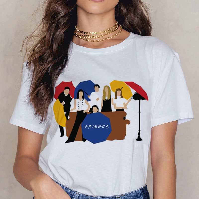 

New Friends TV Harajuku Women T Shirt Ullzang Funny Tshirt T-shirt 90s Graphic Vintage Girl Tshirt Casual Fashion Top Tee Famale