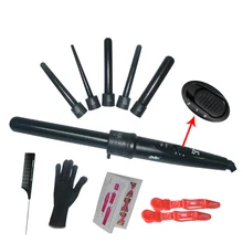 High Quality 410F 5Part Curler 5P Hair Roller 5 in1 Removable Hair Curling Iron Conical Curling Wand With Glove comb clip