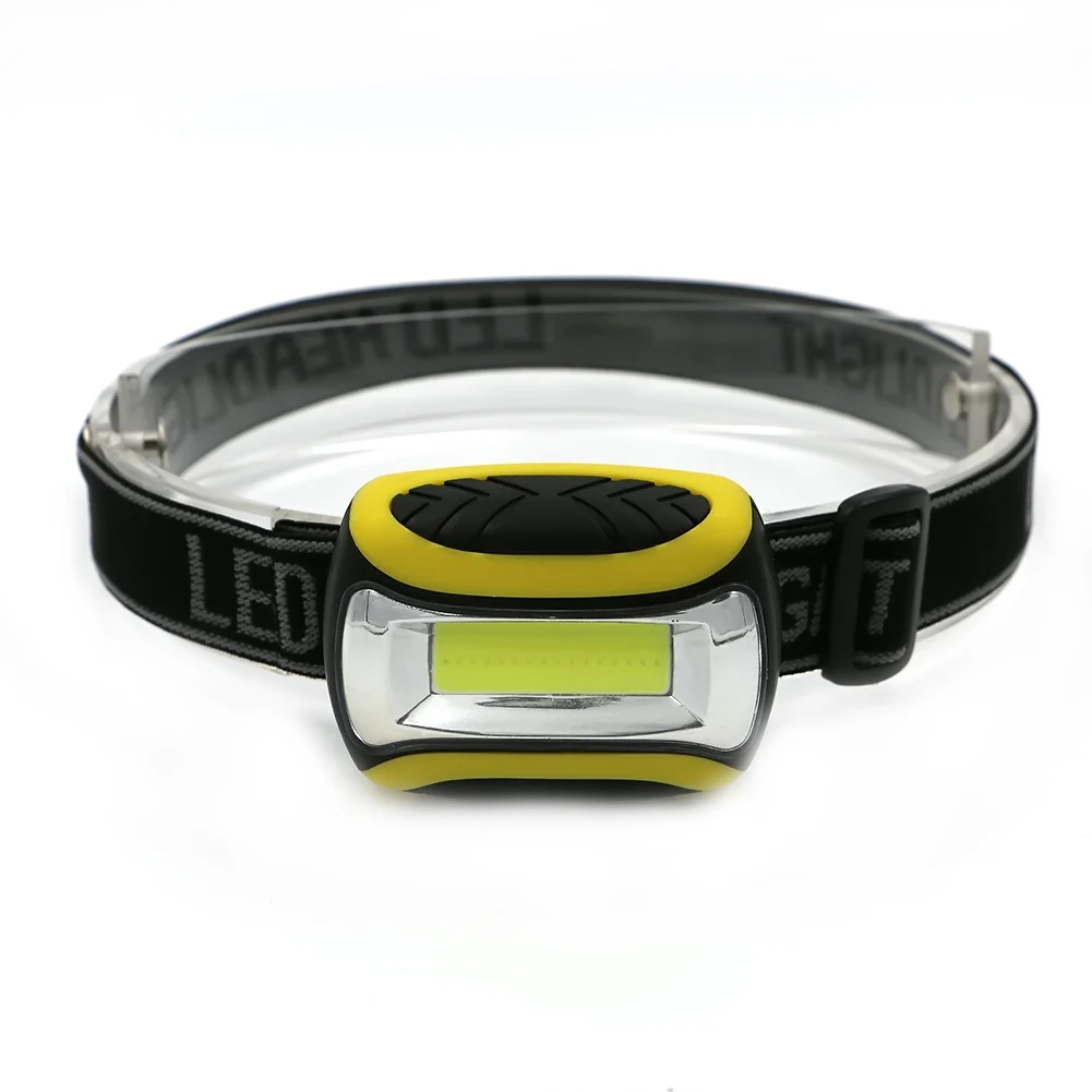 Waterproof Mini LED COB Headlight Lamp Fishing Outdoor Camping Riding Light PVC Yellow Headlamp Torch Head