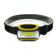 Waterproof Mini LED COB Headlight Lamp Fishing Outdoor Camping Riding Light PVC Yellow Headlamp Torch Head