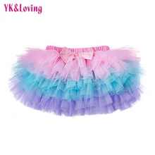 Novo verão meninas saia do bebê tutu saia renda malha pettiskirt carmesim branco crianças saias recém-nascido saias roupas yk & loving tp107