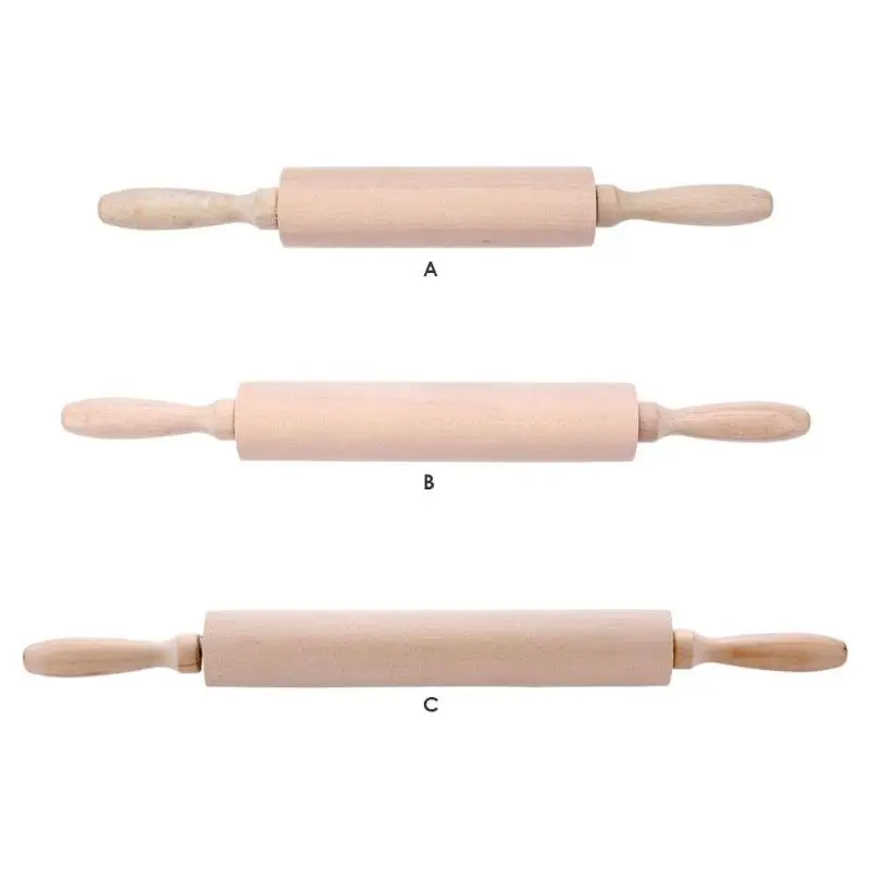 Solid Wood Rolling Pin Baking Cookies Biscuit Fondant Cake Dough Roller