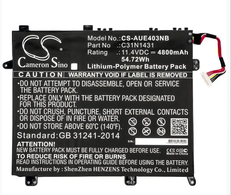 Cameron Sino 4800mah battery for ASUS Eee Book E403S Eee PC E403SA VivoBook E403NA 0B200-01600000 C31N1431 Cameron Sino 4800mah battery for ASUS Eee Book E403S Eee PC E403SA VivoBook E403NA 0B200-01600000 C31N1431