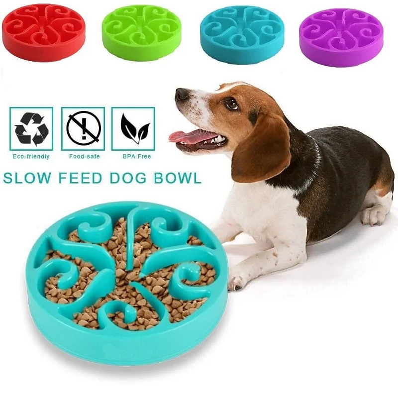 

Fun Bone Shaped Pet Dog Feeding Food Bowls Anti Slip Gulp Feeder Healthy Bloat Dish For Pet Feeding Tools Puppy Feeder Dish