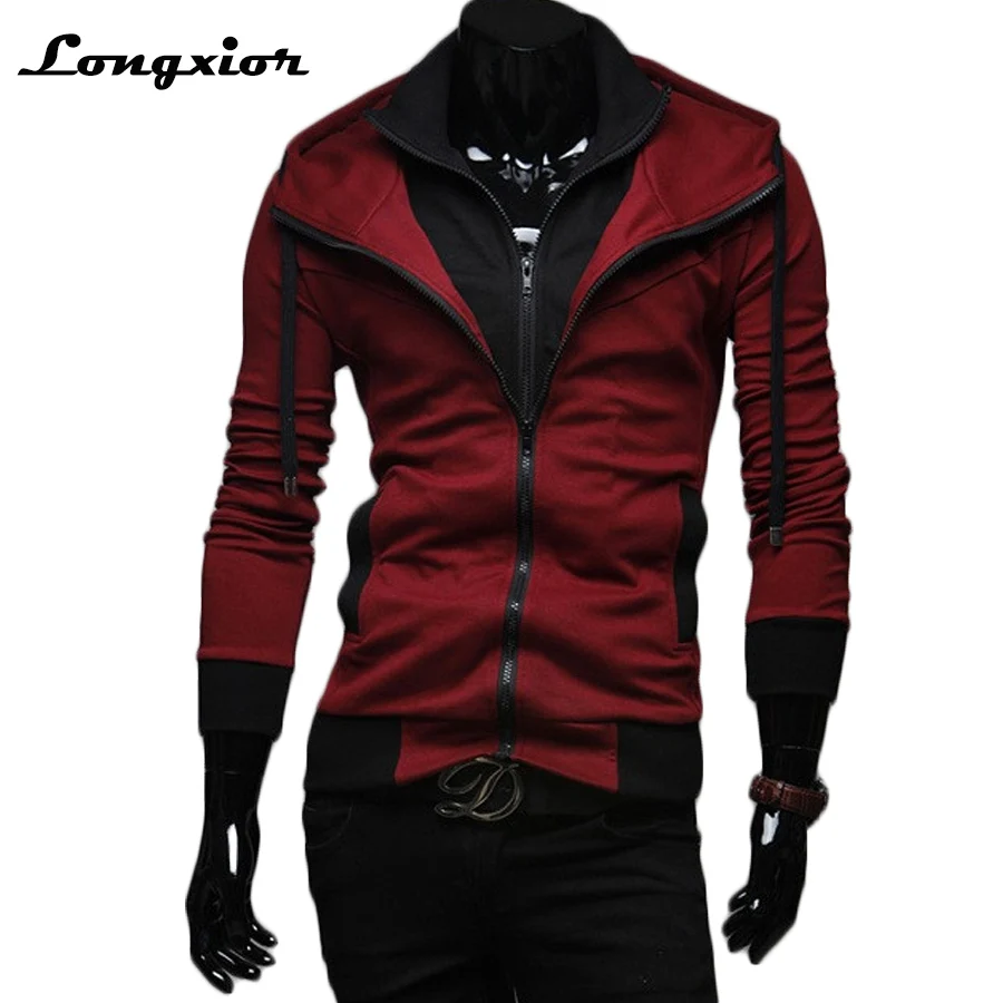 

2018 New Fashion Hoodies Men Spring Autumn Slim Fit Sweatshirt Men Plus Size M-4XL Hoody Jakcet Stand Collar Male Hoodies SS-M28