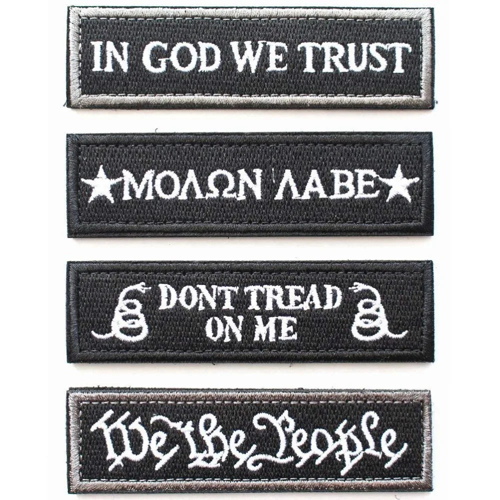 4 Pieces Tactical Military Morale Patches Set Embroidered badges
