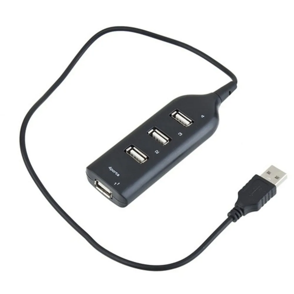 Hotest Портативный 4 Порты и разъёмы USB 2,0 High Скорость USB HUB портативных ПК Тонкий Наименьший Mini USB разветвитель адаптер для мобильного телефон портативных ПК