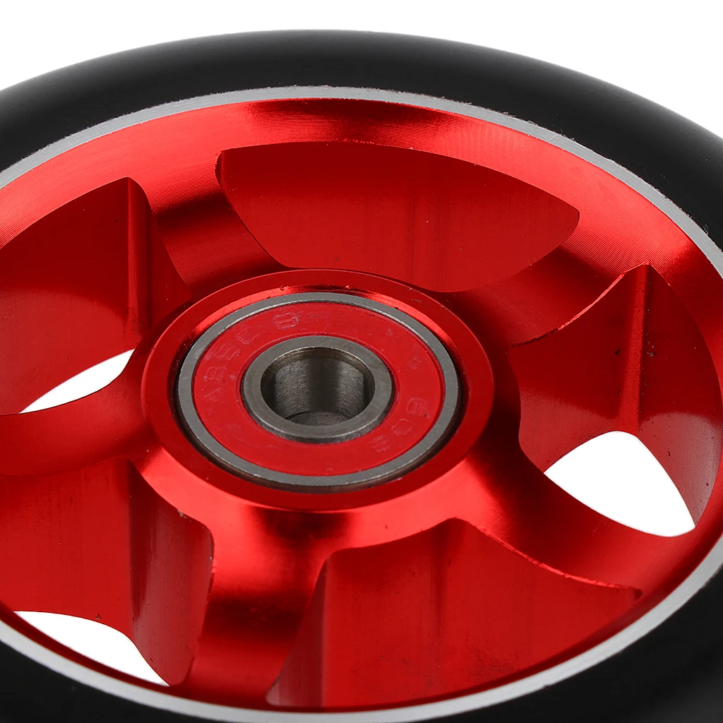 2pcs Replacement 100mm Push/Kick/Stunt Scooter Wheels with Bearings & Bushings