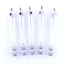 5Pcs/Set Out of doors Synthetic Baits Luminous Squid Cuttlefish Fishing Lures Deal with Jig Bait Hooks For Lake River Fishing 4A