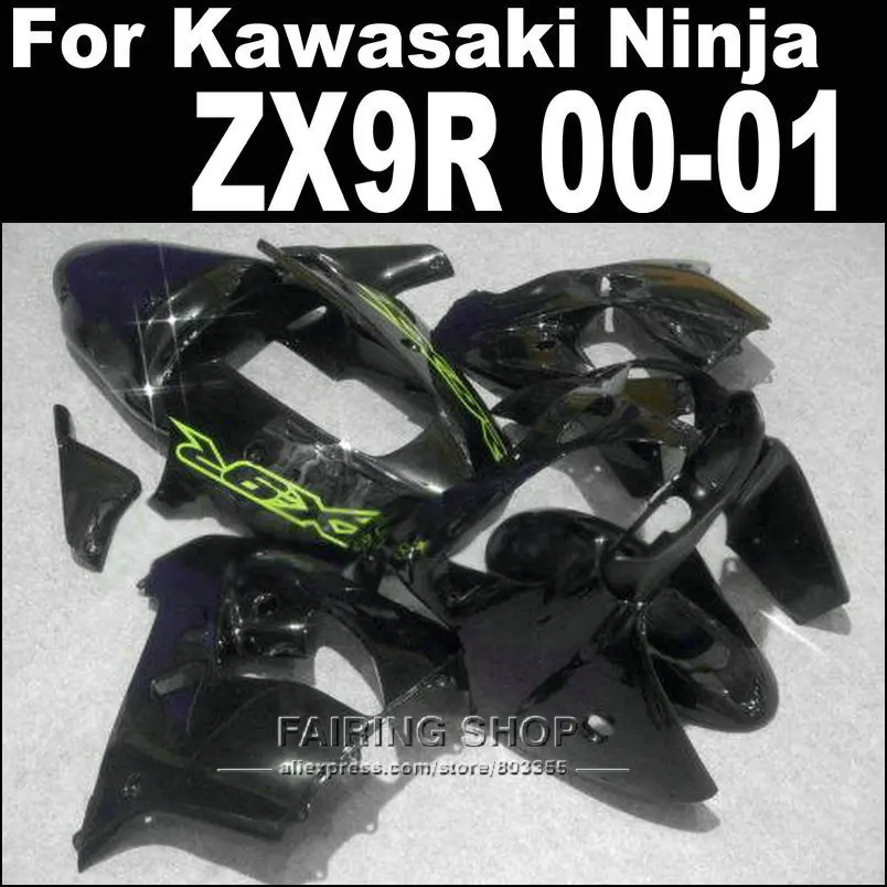 Наборы для сборки Корпуса zx9r Обтекатели Kawasaki Ninja 2000 2001 / 00 01 (черный)