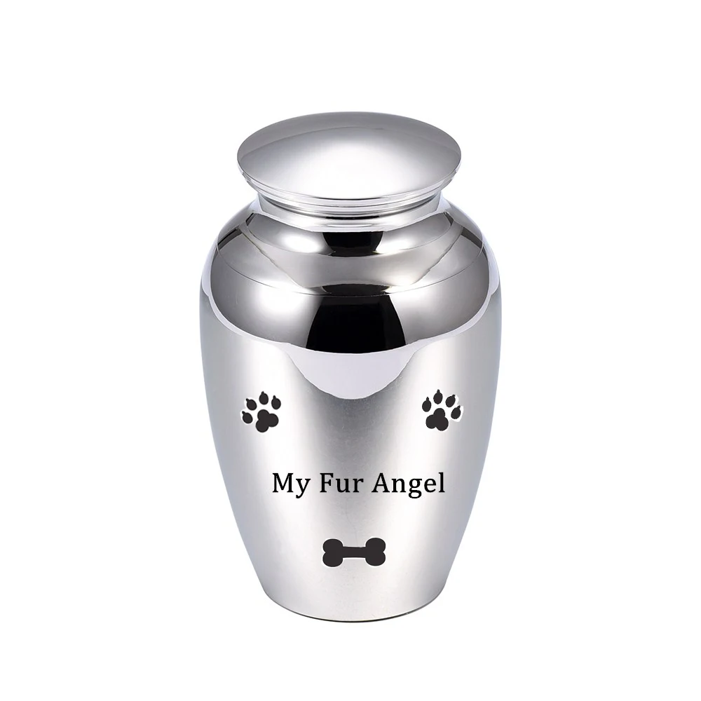 

JJ001 Ultra-large capacity Cremation Urns Hold Funeral Ashes Of Pet Lover -Carved My Fur Angel Stainless Steel Memroial Jewelry