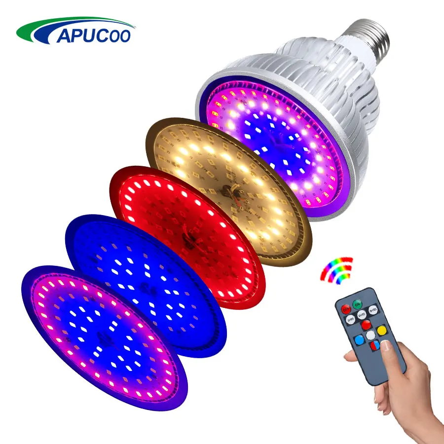 

E27 LED Grow Light Lamp Fitolampy 50W Full Spectrum Phyto Lamp For Plant Flowers Seeds Indoor Grow Tent Box With Remote Control