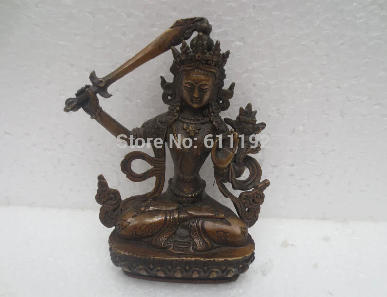 

Antique home Decorative Arts, Chinese old handmade Brass Metal Crafts, Exorcism Buddha sculpture