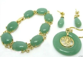 

$wholesale_jewelry_wig$ Fantaisie green set Pendentif de jade Bracelet