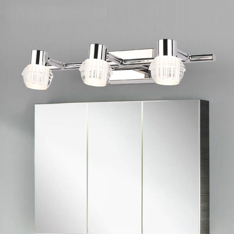 

8W/12W LED Wall Sconce Light Bathroom Mirror Front Lamp Fixture Acrylic Stainless steel Washroom Silver Shell Natural White