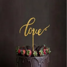 Свадебный обычай розовое золото любовное письмо акриловые торт Топпер аксессуары украшения Свадебная вечеринка Любовь Торт Топпер