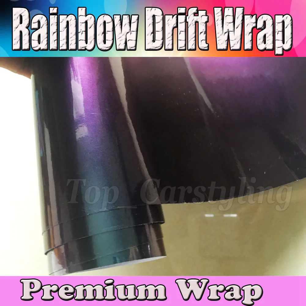 Gloss rainbow flip Vinyl Blue Purple Car wrap styling shift shade covering Chameleon Air bubble Free 1.52x20m 5x67ft |