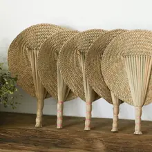 Летняя крутая ручная соломенная ручная вентиляторы детская противомоскитная сетка вентилятор пальмовый лист Пунка