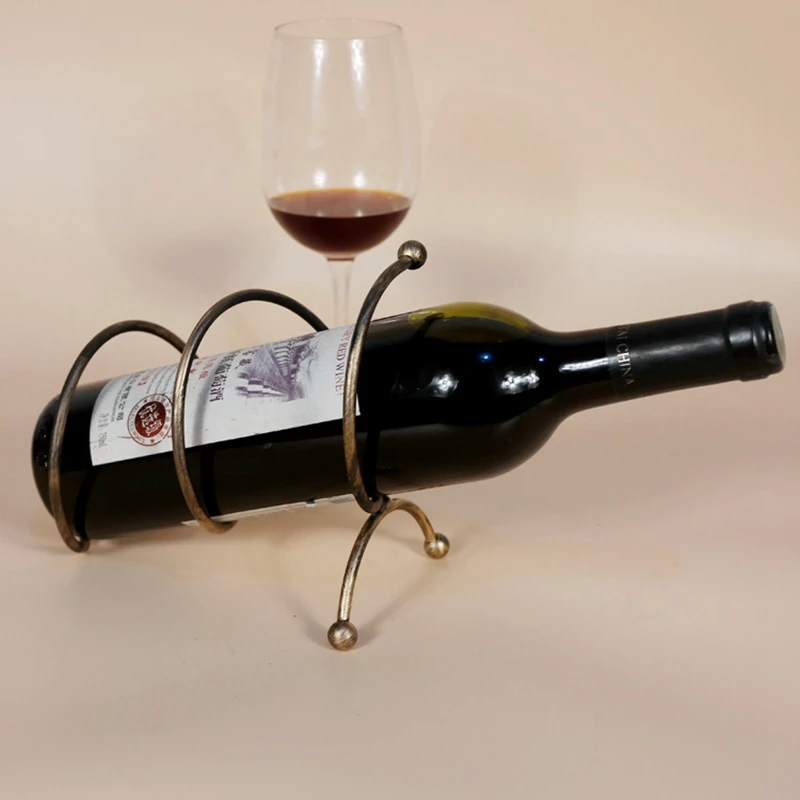 Creative Iron Red Wine Rack Bronze Metal Kitchen Accessories Wine