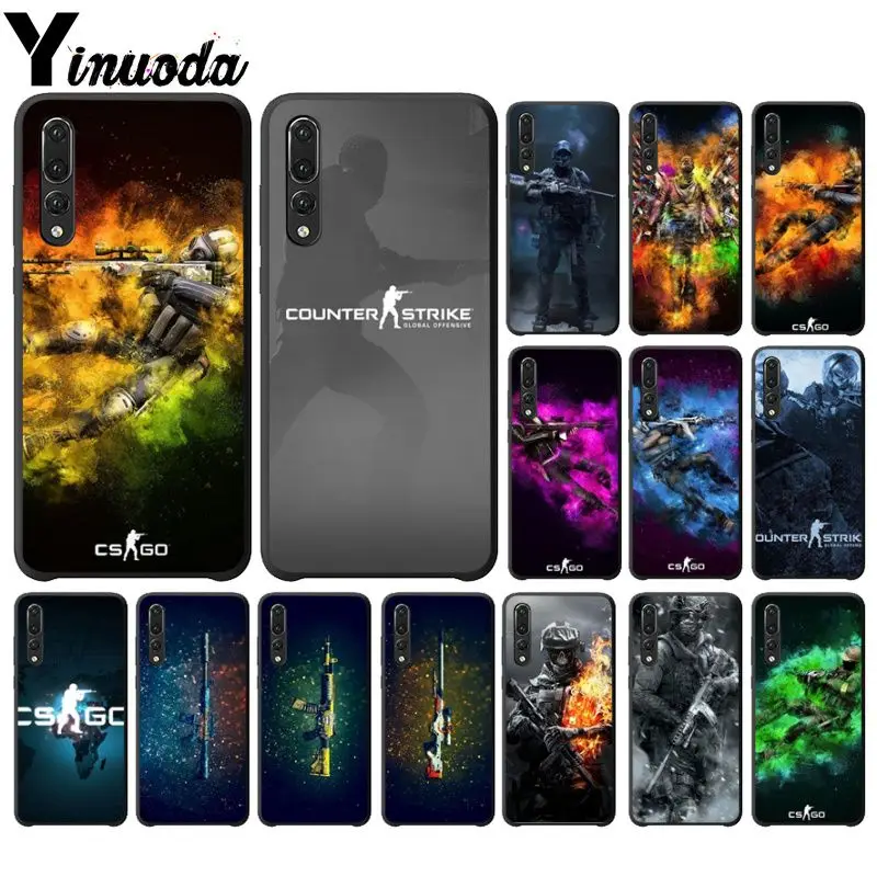 Yinuoda cs go gun игровой черный ТПУ Мягкий силиконовый чехол для телефона Haiwei P9 P 10 Plus P20