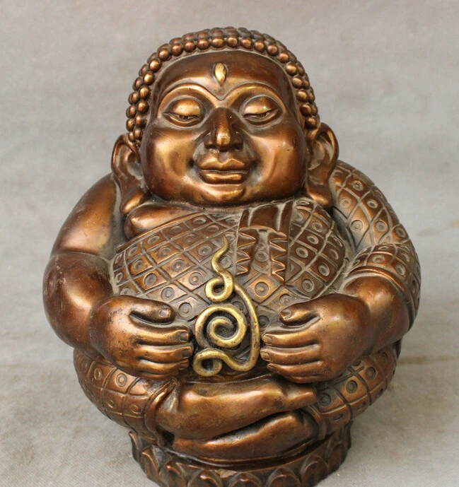 

9" Chinese Pure Bronze Buddhism Child Fo Zu Shakyamuni Sakyamuni Buddha Statue