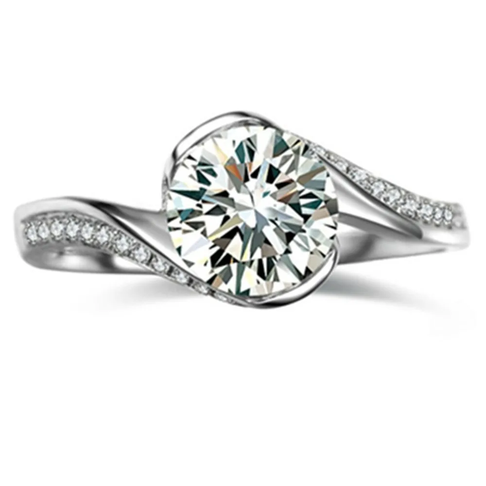 Brand Quality 0.8CT Round Cut NSCD Synthetic Diamonds Ring Engagement