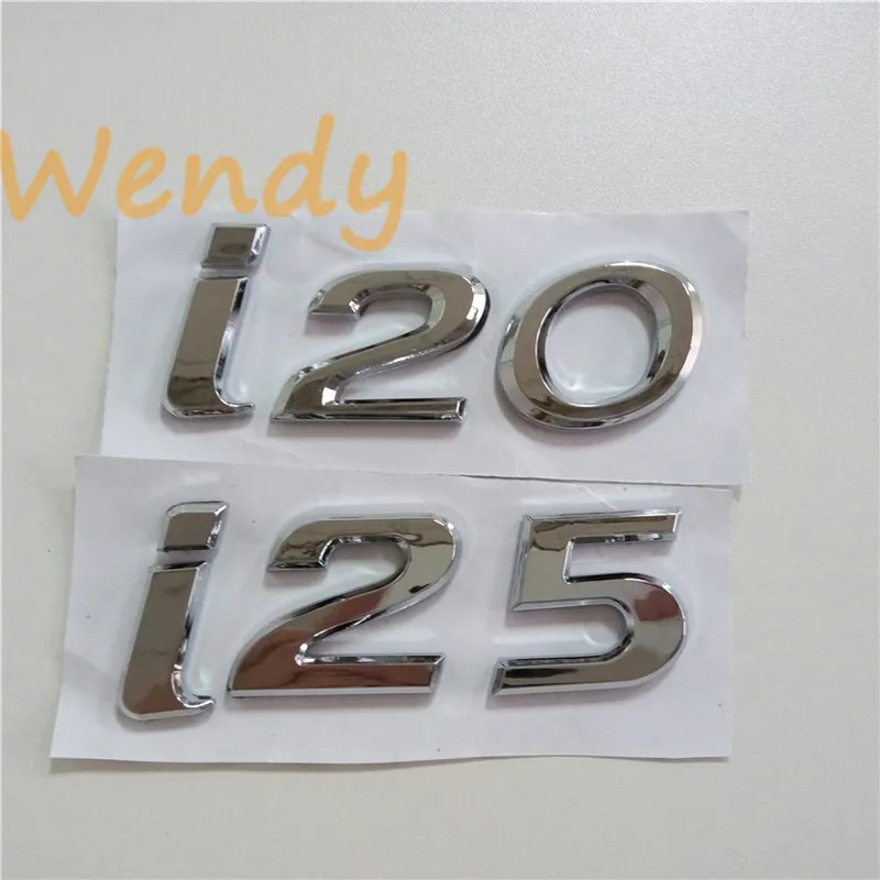 Prix pour I20 I25 Voiture Emblème Pour Hyundai i20 i25 3D Queue Badge queue Autocollant Decal ABS Chrome Arrière Logo Tronc Lettre Plaque Signalétique Auto style Prix pour I20 I25 Voiture Emblème Pour Hyundai i20 i25 3D Queue Badge queue Autocollant Decal ABS Chrome Arrière Logo Tronc Lettre Plaque Signalétique Auto style