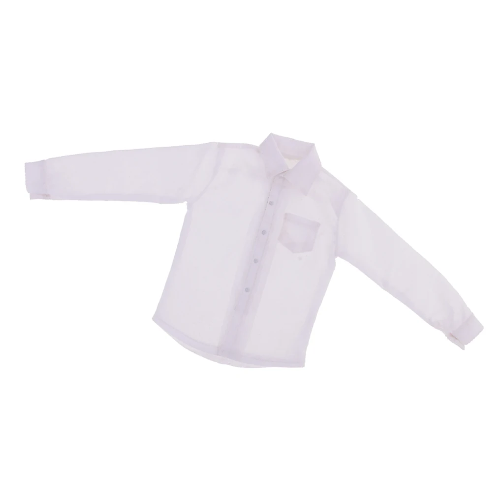 1/6 Scale White Long Sleeve Dress Shirt for 12